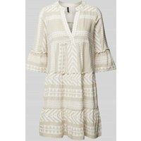 Vero Moda Knielanges Tunikakleid mit Allover-Muster Modell 'DICTHE' in Taupe, Größe XS von Vero Moda