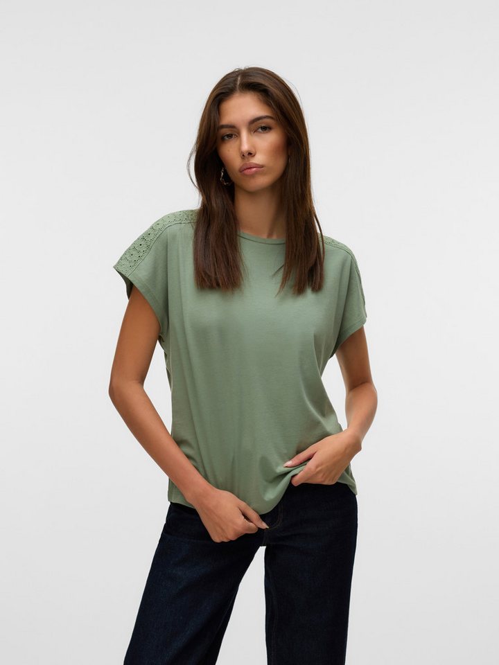 Vero Moda Kurzarmshirt VMEMMY SS LACE TAPE TOP JRS GA NOOS von Vero Moda