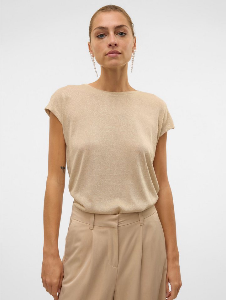 Vero Moda Kurzarmshirt VMSARAH AVA SS TOP JRS GA NOOS mit Glitzerdetails von Vero Moda