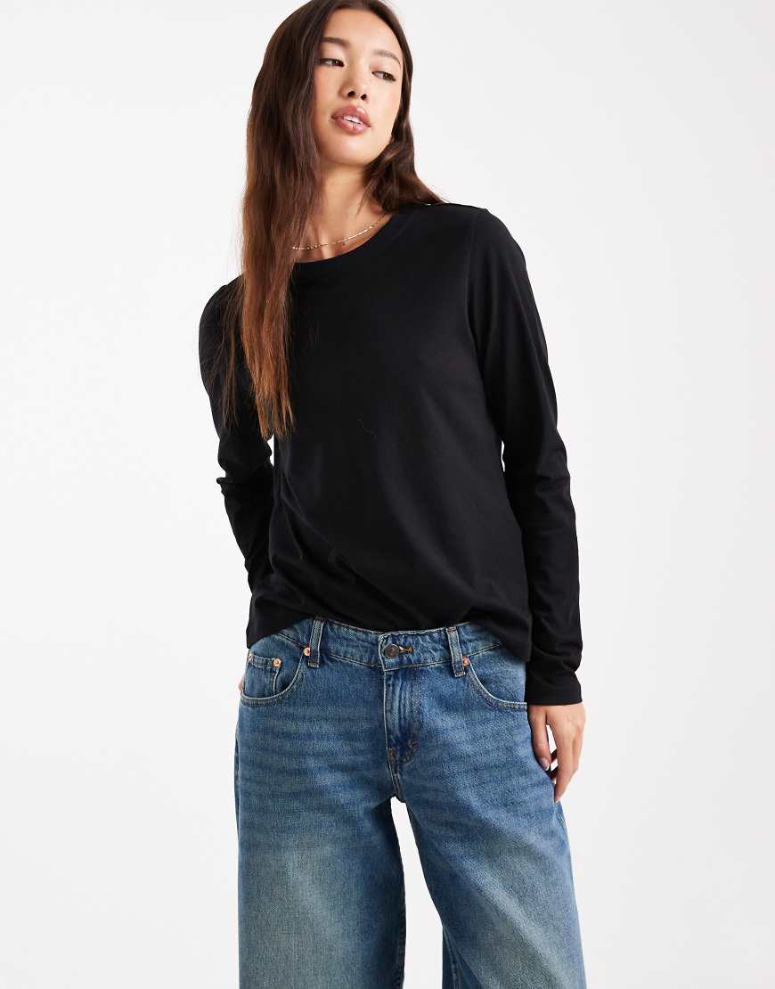 Vero Moda - Langärmliges Relaxed-Fit-T-Shirt in Schwarz von Vero Moda