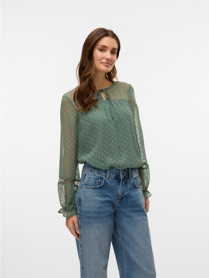 Vero Moda Langarmbluse VMLEAH LS LACE TOP WVN GA NOOS von Vero Moda