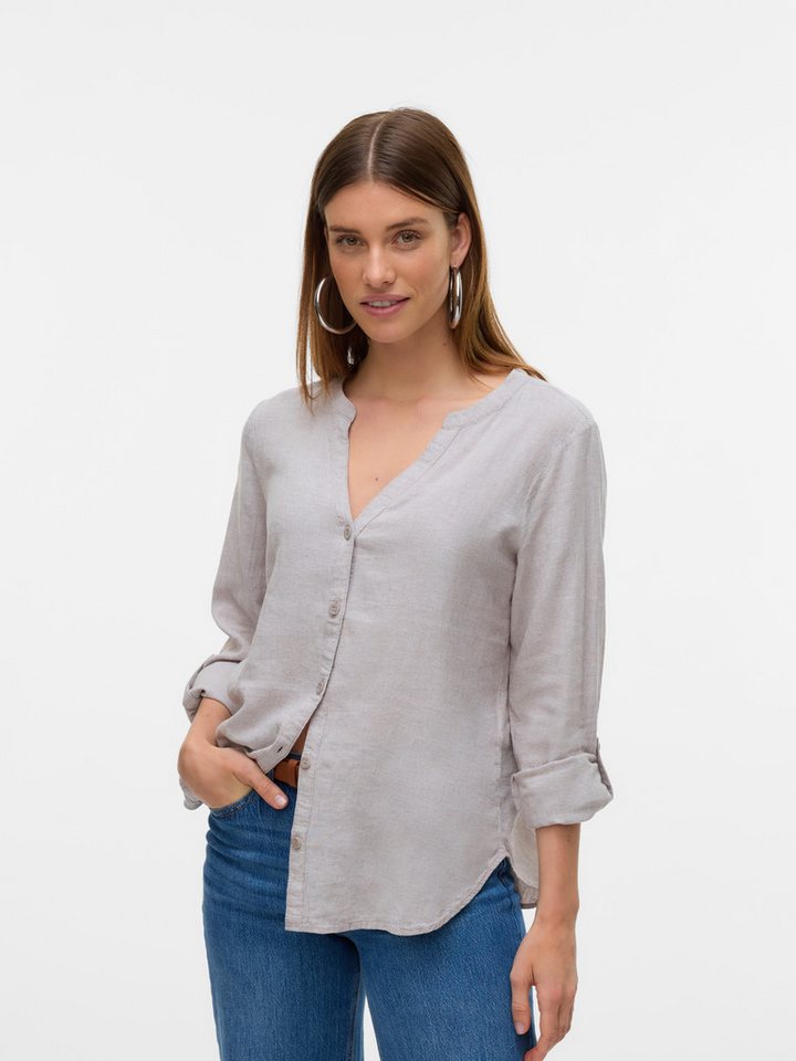 Vero Moda Langarmbluse VMLINN LS V-NECK SHIRT WVN NOOS von Vero Moda