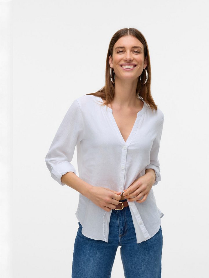 Vero Moda Langarmbluse VMLINN LS V-NECK SHIRT WVN NOOS von Vero Moda