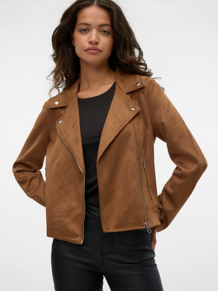 Vero Moda Bikerjacke VMJOSE SHORT FAUX SUEDE JACKET GA NOOS mit asymetrischem Reißverschluss von Vero Moda