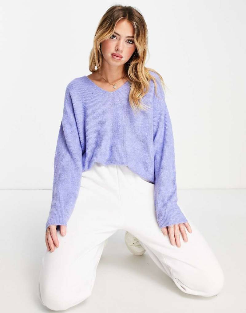 Vero Moda - Leichter Pullover in Flieder mit V-Ausschnitt-Lila von Vero Moda