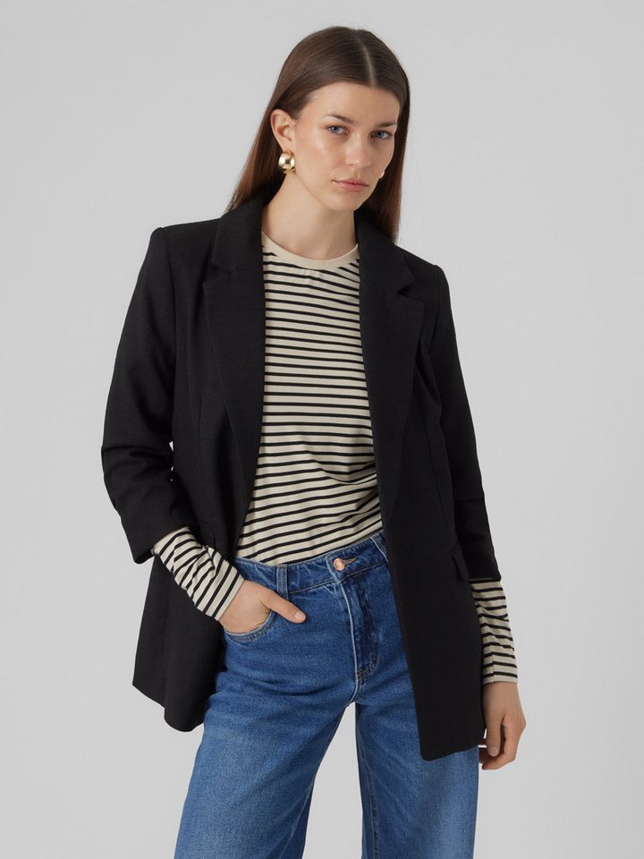 Vero Moda Longblazer VMFRIDA LS REGULAR BLAZER NOOS ohne Verschluss und mit gerafften 3/4 Arm von Vero Moda