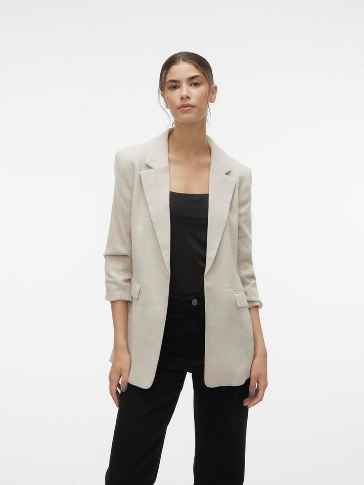 Vero Moda Longblazer VMFRIDA LS REGULAR BLAZER NOOS ohne Verschluss und mit gerafften 3/4 Arm von Vero Moda