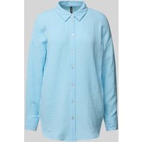 Vero Moda Loose Fit Hemdbluse aus reiner Baumwolle Modell 'NATALI NIA' in Hellblau, Größe M von Vero Moda