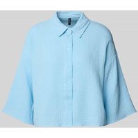 Vero Moda Loose Fit Hemdbluse aus reiner Baumwolle Modell 'NATALI' in Hellblau, Größe L von Vero Moda