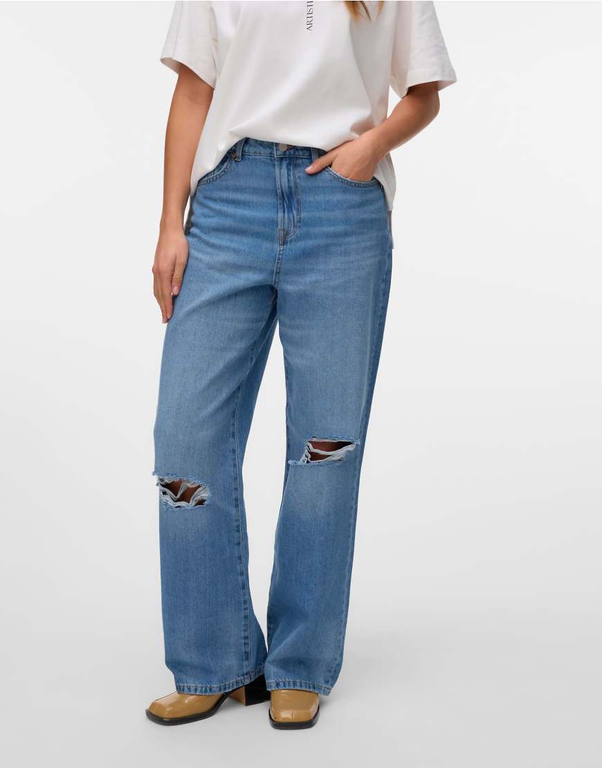 Vero Moda - Loose-Fit-Jeans aus mittelblauem Denim von Vero Moda