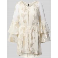 Vero Moda Loose Fit Minikleid mit metallisch glänzendem Muster Modell 'CHILI' in Hellgelb, Größe XS von Vero Moda