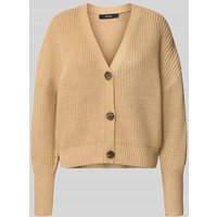 Vero Moda Loose Fit Strickjacke mit Schmuckknöpfen Modell 'LEA' in Sand, Größe M von Vero Moda
