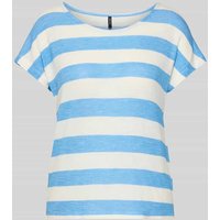 Vero Moda Loose Fit T-Shirt aus Viskose-Mix Modell 'WIDE STRIPE' in Blau, Größe M von Vero Moda