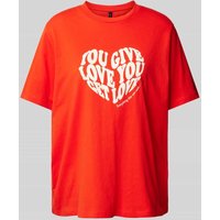 Vero Moda Loose Fit T-Shirt mit Statement Print Modell 'VALERIE' in Rot, Größe L von Vero Moda