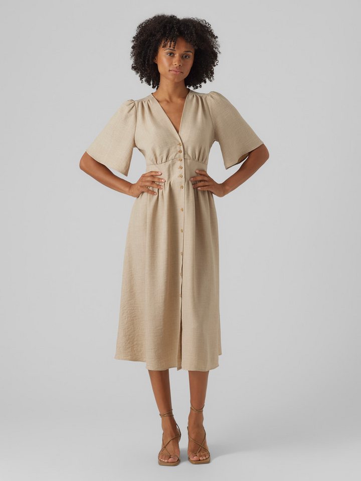 Vero Moda Midikleid VMMELANEY 2/4 BLK DRESS WVN NOOS Sommerkleid von Vero Moda