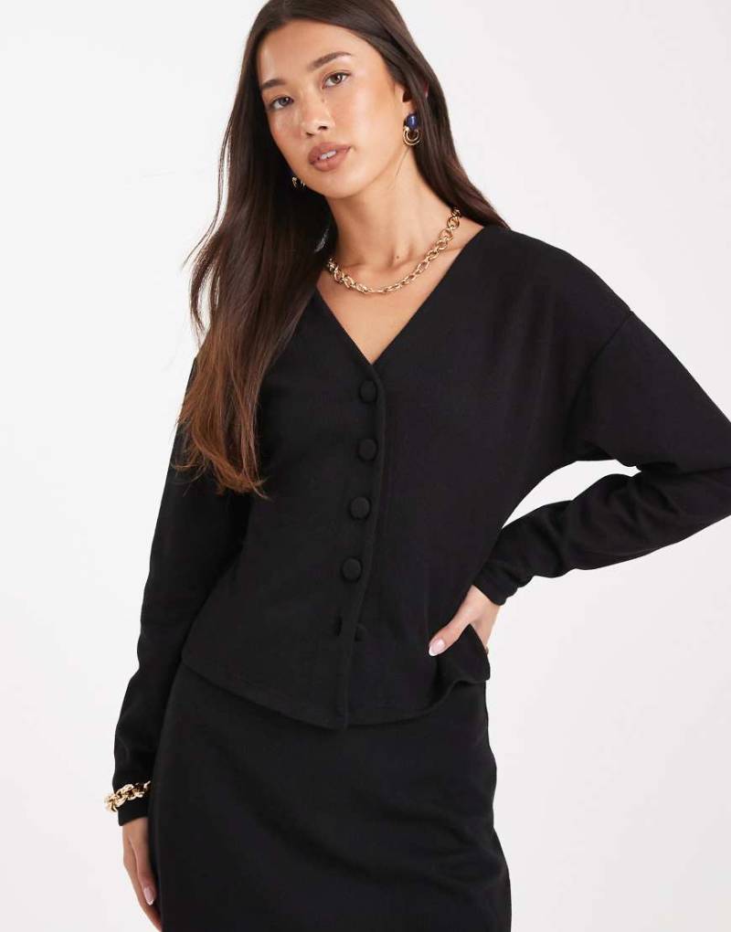 Vero Moda - Mix & Match - Strickjacke in Schwarz mit weicher Haptik und tailliertem Schnitt, Kombiteil von Vero Moda