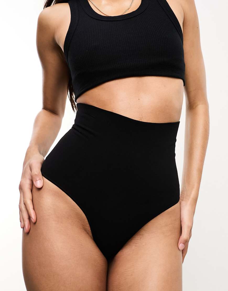 Vero Moda - Nahtloser Tanga in Schwarz mit hohem Bund von Vero Moda