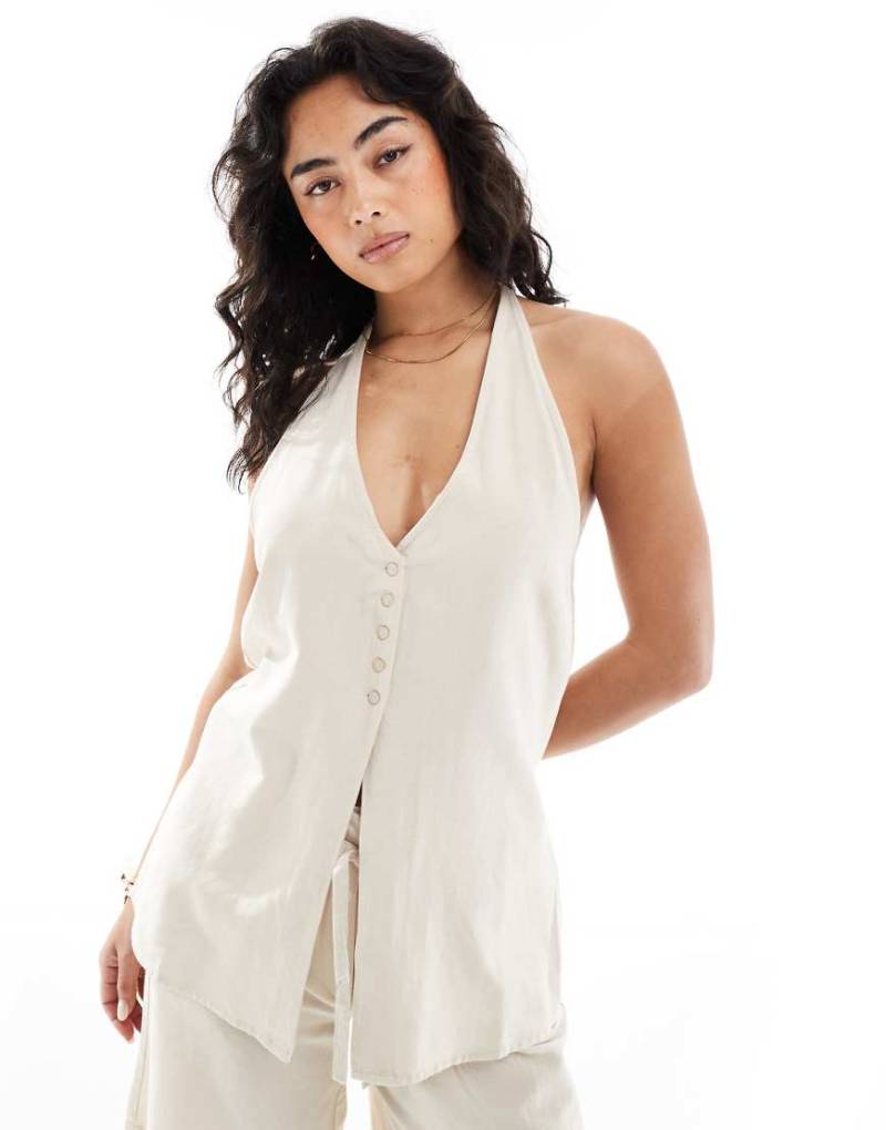 Vero Moda - Neckholder-Weste in Hellbeige, Kombiteil-Neutral von Vero Moda