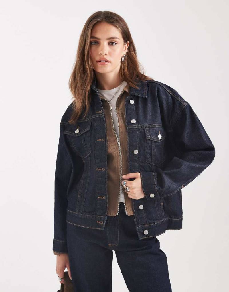 Vero Moda - Oversize-Jeansjacke in Dunkelblau-Marineblau von Vero Moda