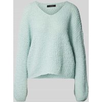 Vero Moda Oversized Strickpullover mit V-Ausschnitt Modell 'JULIETTE' in Schilf, Größe L von Vero Moda