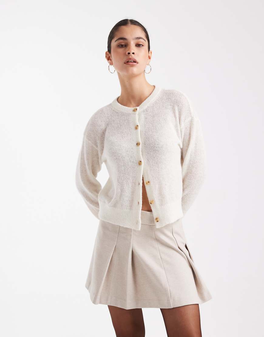 Vero Moda - Plissierter Minirock in Creme-Weiß von Vero Moda