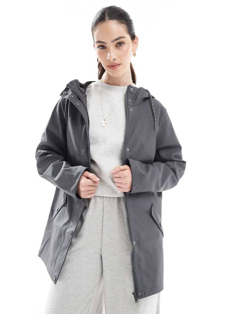 Vero Moda - Regenjacke in Asphalt-Grau mit Kapuze von Vero Moda
