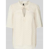 Vero Moda Regular Fit Bluse mit Spitzendetail Modell 'LEAH' in Offwhite, Größe M von Vero Moda