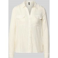 Vero Moda Regular Fit Hemdbluse aus reiner Viskose Modell 'BUMPY' in Weiss, Größe M von Vero Moda