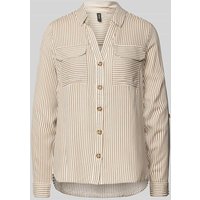 Vero Moda Regular Fit Hemdbluse aus reiner Viskose in Sand, Größe M von Vero Moda