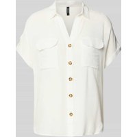 Vero Moda Regular Fit Hemdbluse mit Brusttaschen Modell 'BUMPY' in Weiss, Größe L von Vero Moda