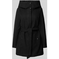 Vero Moda Regular Fit Mantel in Filz-Optik mit Bandkragen Modell 'POPLIVA' in Black, Größe M von Vero Moda