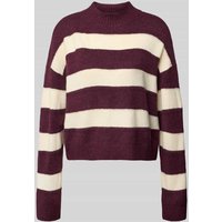 Vero Moda Regular Fit Pullover mit Allover-Muster Modell 'NEZ' in Dunkelrot, Größe M von Vero Moda