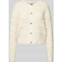 Vero Moda Regular Fit Strickjacke aus Baumwoll-Mix Modell 'MAISIE' in Offwhite, Größe S von Vero Moda