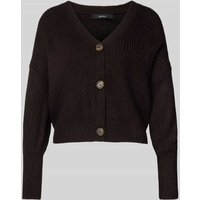 Vero Moda Regular Fit Strickjacke mit Schmuckknöpfen Modell 'LEA' in Black, Größe L von Vero Moda