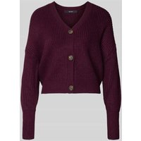 Vero Moda Regular Fit Strickjacke mit Schmuckknöpfen Modell 'LEA' in Bordeaux, Größe XL von Vero Moda