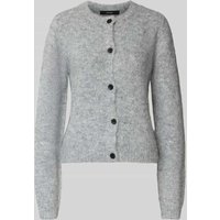 Vero Moda Regular Fit Strickjacke mit Woll-Anteil Modell 'NOVAH' in Mittelgrau, Größe L von Vero Moda