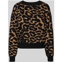 Vero Moda Regular Fit Strickpullover aus Viskose-Mix Modell 'SILJEANIMAL' in Camel, Größe L von Vero Moda