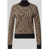 Vero Moda Regular Fit Strickpullover aus Viskose-Mix mit geometrischem Muster Modell 'ARIA' in Beige, Größe L von Vero Moda
