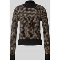 Vero Moda Regular Fit Strickpullover aus Viskose-Mix mit geometrischem Muster Modell 'ARIA' in Taupe, Größe XS von Vero Moda
