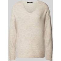 Vero Moda Regular Fit Strickpullover in Melange Modell 'CREWLEFILLE' in Ecru Melange, Größe XS von Vero Moda