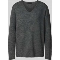 Vero Moda Regular Fit Strickpullover in Melange Modell 'CREWLEFILLE' in Mittelgrau, Größe M von Vero Moda