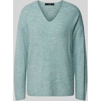 Vero Moda Regular Fit Strickpullover in Melange Modell 'CREWLEFILLE' in Schilf, Größe L von Vero Moda