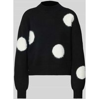 Vero Moda Regular Fit Strickpullover mit Plüschpünktchen in Black, Größe XS von Vero Moda