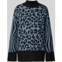 Vero Moda Regular Fit Strickpullover mit Animal-Print Modell 'MARS' in Black, Größe M von Vero Moda