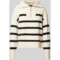 Vero Moda Regular Fit Strickpullover mit Troyer-Kragen Modell 'SABA' in Beige, Größe M von Vero Moda