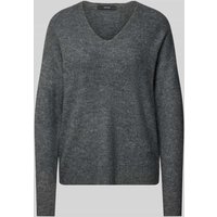 Vero Moda Regular Fit Strickpullover mit V-Ausschnitt Modell 'CREWLEFILE' in Mittelgrau, Größe L von Vero Moda