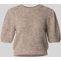 Vero Moda Regular Fit Strickpullover mit Woll-Anteil Modell 'NOVAH' in Sand Melange, Größe M von Vero Moda