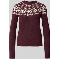 Vero Moda Regular Fit Strickpullover mit Woll-Anteil Modell 'SIMONE' in Dunkelrot, Größe S von Vero Moda