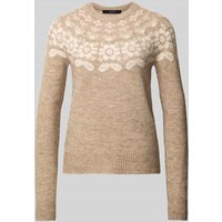 Vero Moda Regular Fit Strickpullover mit Woll-Anteil Modell 'SIMONE' in Taupe, Größe XS von Vero Moda