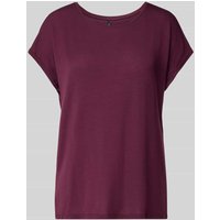 Vero Moda Regular Fit T-Shirt aus Lyocell-Mix Modell 'AVA' in Bordeaux, Größe S von Vero Moda